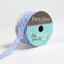 Bobinette Frou-Frou - 4 m x 10 mm - Dentelle - Celeste