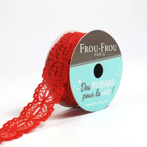 Bobinette Frou-Frou - 4 m x 22 mm - Dentelle - Coquelicot