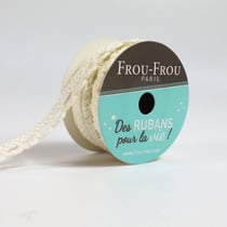 Bobinette Frou-Frou - 4 m x 10 mm - Dentelle - Ivoire nacre