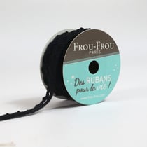 Bobinette Frou-Frou - 4 m x 10 mm - Dentelle - Noir de jais