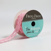 Bobinette Frou-Frou - 4 m x 10 mm - Dentelle - Petale de rose