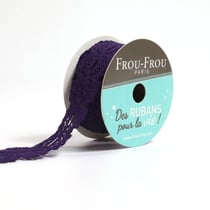 Bobinette Frou-Frou - 4 m x 22 mm - Dentelle - Prune delicate