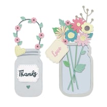 Lot de 17 matrices de découpe Thinlits Sizzix - Jarre de fleurs