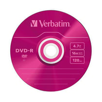 DVD-R VERBATIM COULEUR - BOITIER SLIM X5