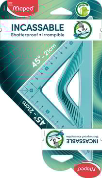 Equerre 45° hypoténuse 21cm incassable