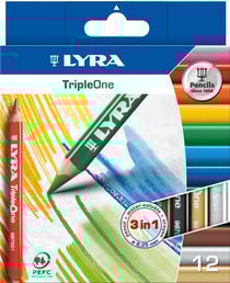 Étui de 12 crayons de couleur aquarelable TRIPLE ONE