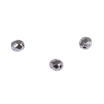 Perles en verre facettées argent brillant 3 mm