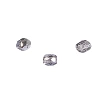 Perles en verre facettées argent 3 mm
