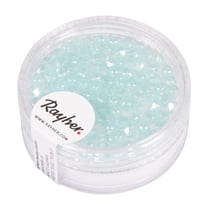 Perles en verre facettées bleu tendre 3 mm