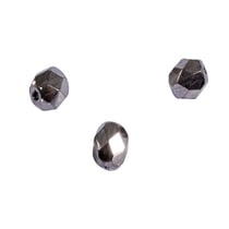 Perles en verre facettées anthracite 6 mm