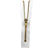 Fermeture à glissière Laiton NS - 20cm - Blanche