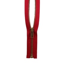 Fermeture à glissière Laiton - 25cm - Rouge