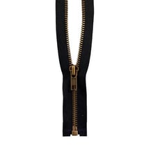 Fermeture à glissière Laiton - 35cm - Noire