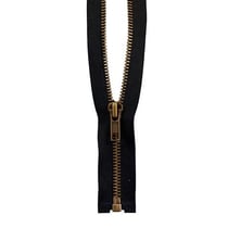 Fermeture à glissière Laiton - 45cm - Noire