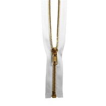 Fermeture à glissière Laiton - 50cm - Blanche