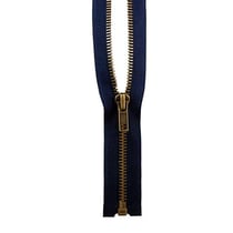 Fermeture à glissière Laiton - 70cm - Bleu Marine