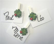 FEUILLES DE TREFLE SUR PINCE E FEUILLES DE TREFLE SUR PINCE EN BOIS