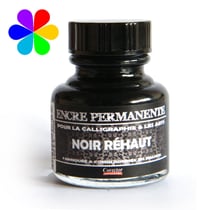 Flacon encre permanente - 30ml - noir réhaut