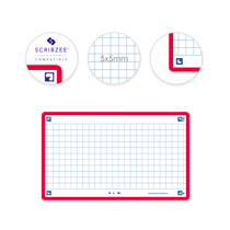 80 flashcards - 7,5 x 12,5 cm - Flash 2.0 Oxford - Petits carreaux - cadre rouge