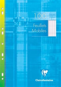 Etui de 100 feuilles mobiles A4 21x29.7 cm perforées seyes 90 grammes