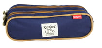 Trousse Kickers - Plate - 2 compartiments - Rectangulaire - Bleu et beige