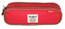 Trousse Kickers - Plate - 2 compartiments - Rectangulaire - Rouge et beige
