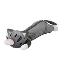 Trousse Oberthur - Peluche - 1 compartiment - Chat - Gris