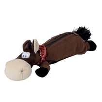 Trousse Oberthur - Peluche - 1 compartiment - Cheval - Marron