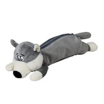 Trousse Oberthur - Peluche - 1 compartiment - Loup - Gris