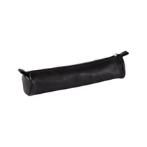 Trousse ronde petit modèle - cuir - noir