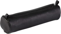 Trousse Clairefontaine - Cuir vieilli - 1 compartiment - Rond - Noir