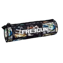 Trousse Freegun - 1 compartiment - Rond - Noir et gris