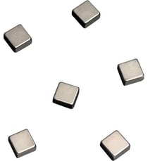 Lot de 6 aimants argentés carrés puissants