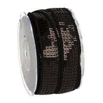 Galon Paillettes 2.2cm - Noir - Vendu au décimètre
