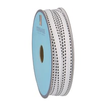 Galon Tiret 10mm - Blanc/Noir - Vendu au décimètre
