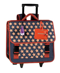 Cartable à roulettes CE2-CM1-CM2 40-41 cm - Etoiles - Bensimon - Bleu