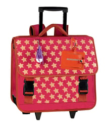 Cartable à roulettes CE2-CM1-CM2 40-41 cm - Etoiles - Bensimon - Rose