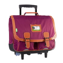 Cartable à roulettes Tann's - Prune - « Les Incontournables »  - 2 compartiments