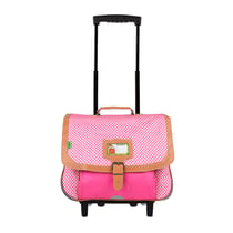 Cartable à roulettes CP-CE1 38 cm - Vichy - Tann's - Fuschia