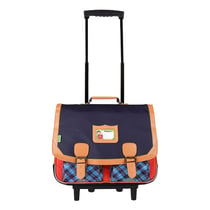 Cartable à roulettes CE2-CM1-CM2 40-41 cm - Tartan - Tann's - Rouge