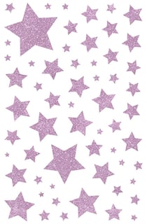 2 planches stickers - Glitty - Etoile rose et or