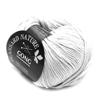 Pelote de fil à tricoter 100% coton - Plassard - Gong - Blanc 1