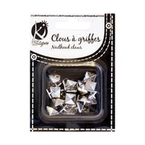 Clous à griffes - carré argent 10x10mm
