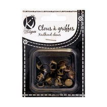 Clous à griffes - rond antic bronze 10mm
