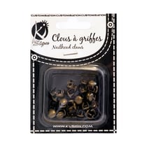 Ki-Sign - Clous rivet à griffes Rond ø6mm Antic Bronze 80 pièces