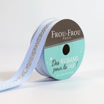 Bobinette Frou-Frou - 4 m x 15 mm - Gros grain - brillant Celeste