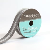 Bobinette Frou-Frou - 4 m x 15 mm - Gros grain - brillant Ciel d'orage