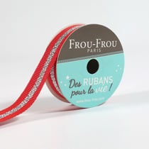 Bobinette Frou-Frou - 4 m x 15 mm - Gros grain - brillant Coquelicot
