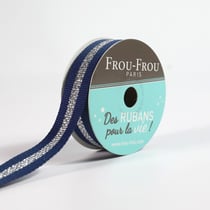 Bobinette Frou-Frou - 4 m x 15 mm - Gros grain - Brillant Navy