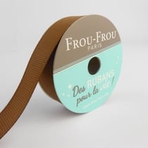 Bobinette Frou-Frou - 6 m x 16 mm - Gros grain - Brun